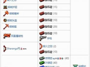 泰拉瑞亚狱石锭合成大全：打造终极装备的必备材料清单