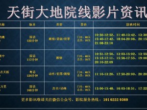 大地电影院 大地电影院今日影讯如何？