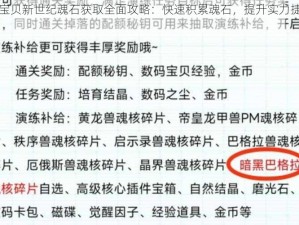 数码宝贝新世纪魂石获取全面攻略：快速积累魂石，提升实力捷径揭秘