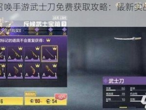 使命召唤手游武士刀免费获取攻略：最新实战方法揭秘