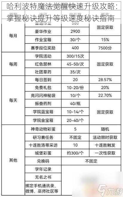 哈利波特魔法觉醒快速升级攻略：掌握秘诀提升等级速度秘诀指南