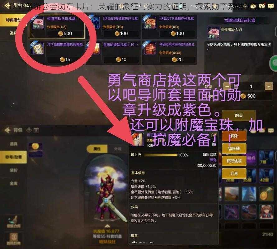 DNF手游公会勋章卡片：荣耀的象征与实力的证明，探索勋章系统新篇章