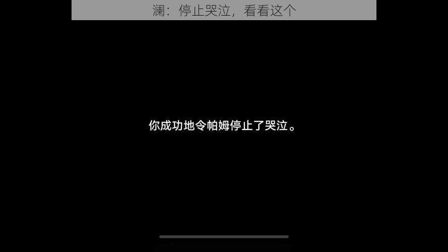 澜：停止哭泣，看看这个