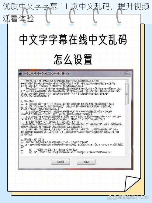 优质中文字字幕 11 页中文乱码，提升视频观看体验