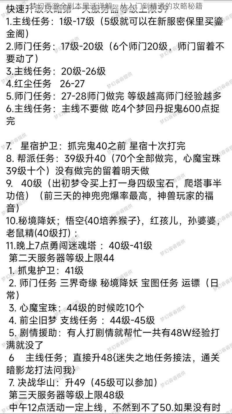 梦幻西游全副本黑话详解：从入门到精通的攻略秘籍