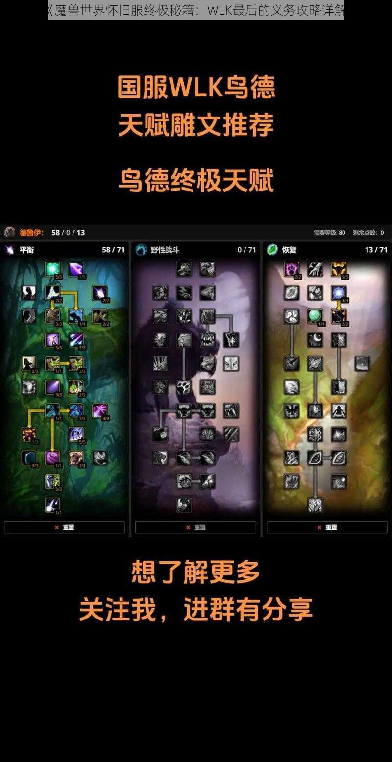 《魔兽世界怀旧服终极秘籍：WLK最后的义务攻略详解》