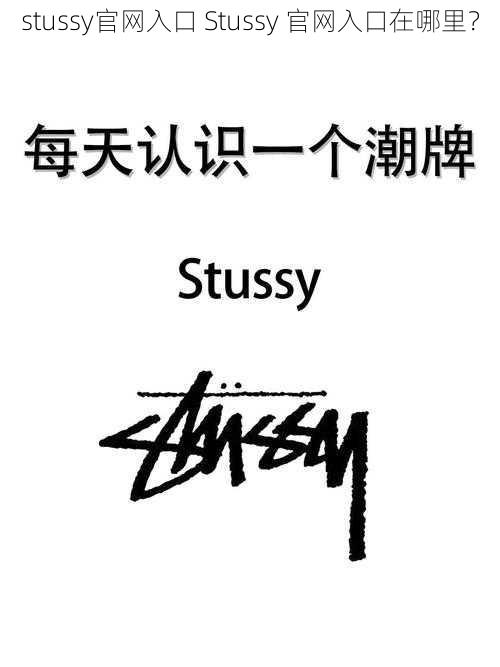 stussy官网入口 Stussy 官网入口在哪里？