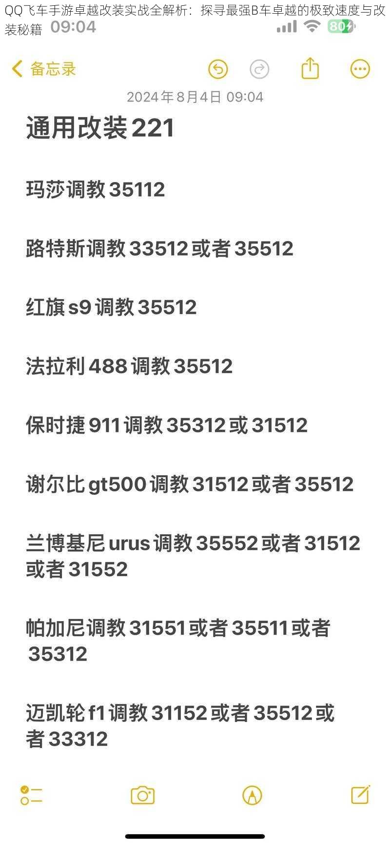 QQ飞车手游卓越改装实战全解析：探寻最强B车卓越的极致速度与改装秘籍