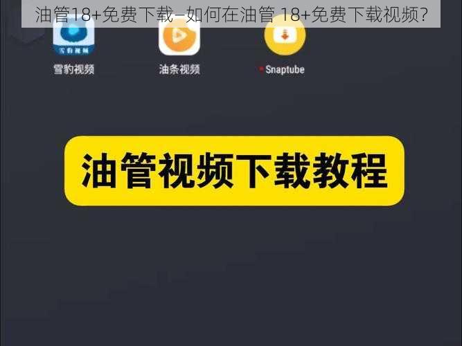 油管18+免费下载—如何在油管 18+免费下载视频？