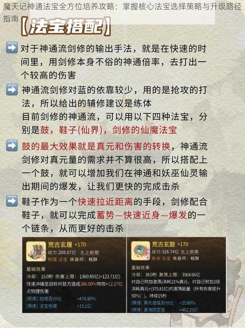 魔天记神通法宝全方位培养攻略：掌握核心法宝选择策略与升级路径指南