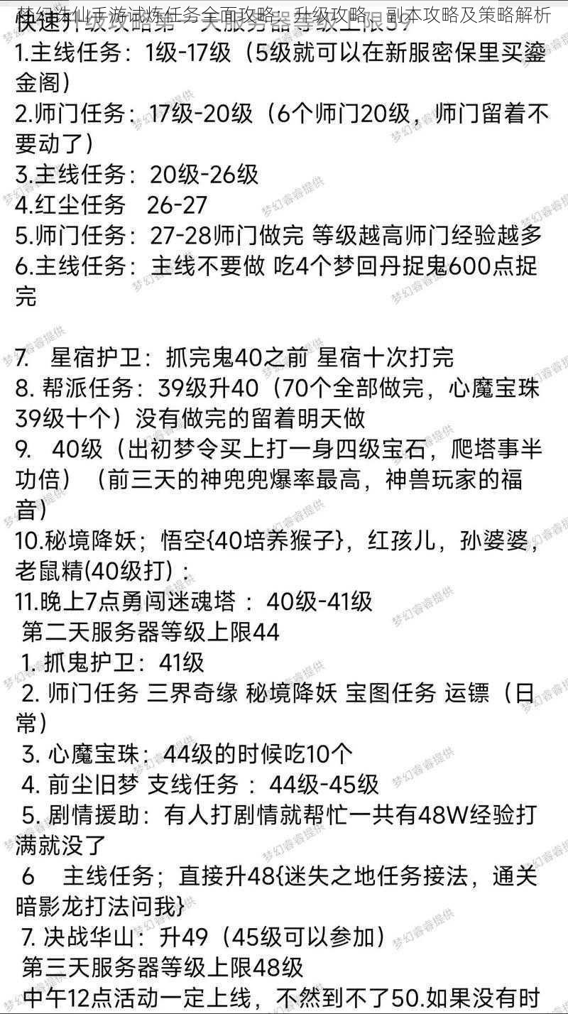 梦幻诛仙手游试炼任务全面攻略：升级攻略、副本攻略及策略解析