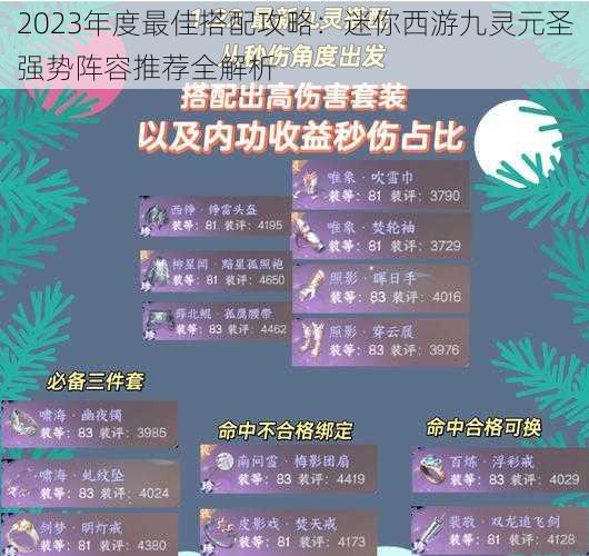 2023年度最佳搭配攻略：迷你西游九灵元圣强势阵容推荐全解析