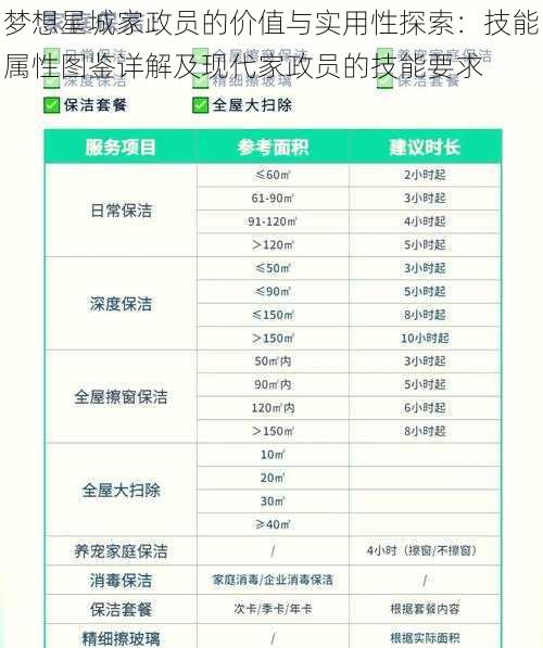 梦想星城家政员的价值与实用性探索：技能属性图鉴详解及现代家政员的技能要求