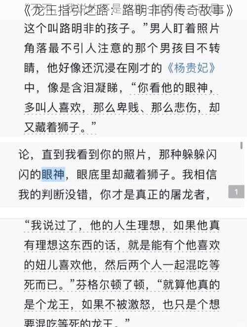 《龙王指引之路：路明非的传奇故事》