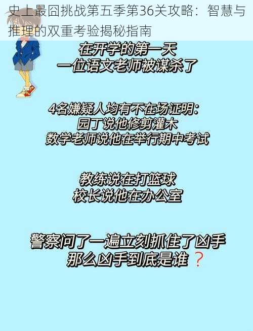 史上最囧挑战第五季第36关攻略：智慧与推理的双重考验揭秘指南